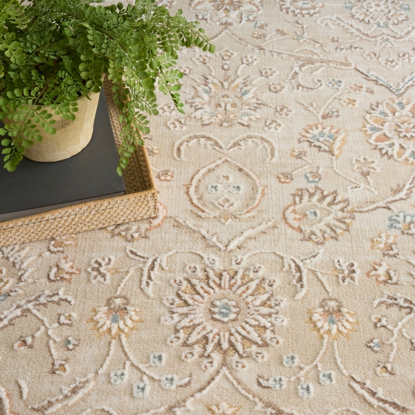 Isla Ivory Floral Vine Area Rug, 5x7
