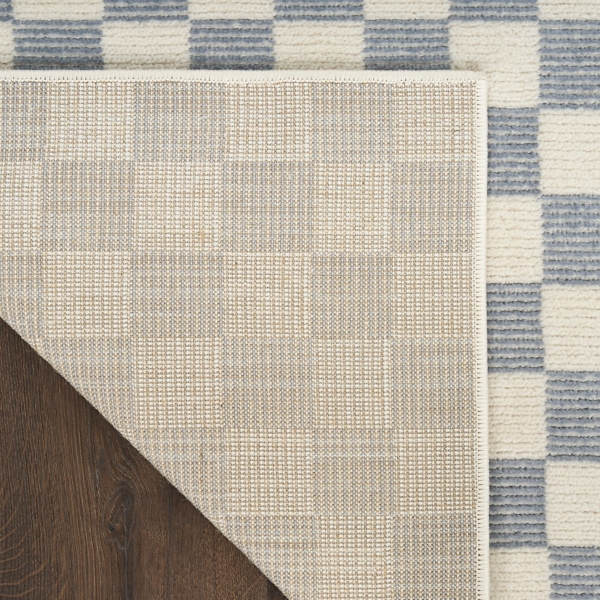 Blue & Ivory Checkered Serenity Area Rug