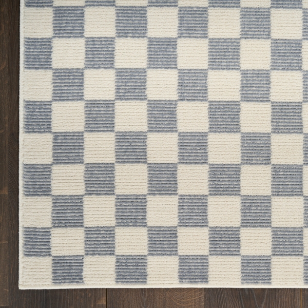 Blue & Ivory Checkered Serenity Area Rug
