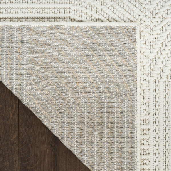 Ivory Geometric Area Rug, 5x7
