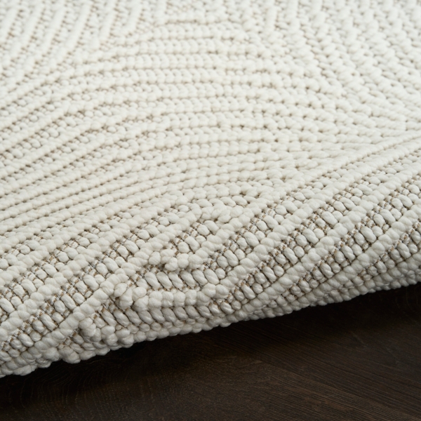 Ivory Geometric Area Rug, 5x7