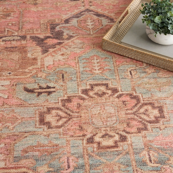 Center Medallion Washable Area Rug