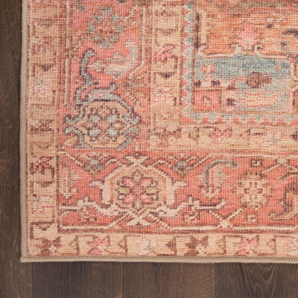 Center Medallion Washable Area Rug