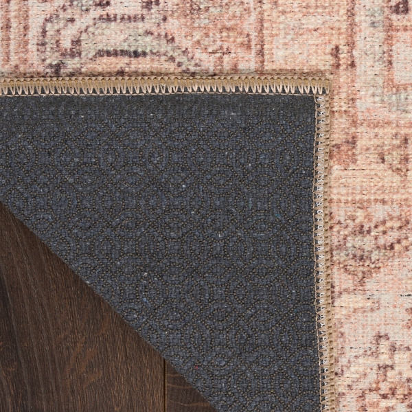 Ivory Center Medallion Washable Area Rug