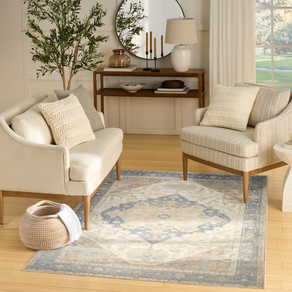 Medallion Washable Area Rug