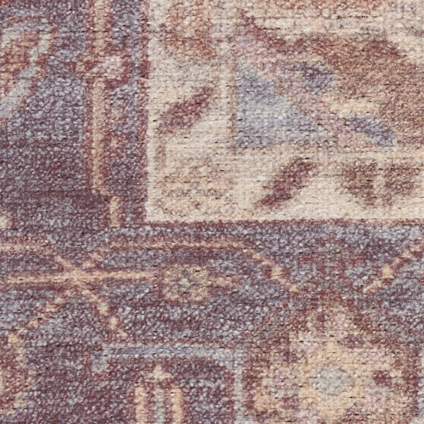 Purple & Ivory Medallion Washable Area Rug