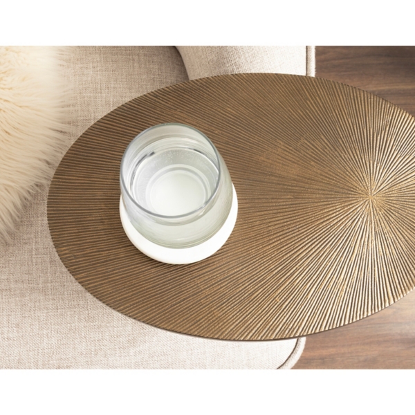 Engles Gold Metal Oval Adjustable Table
