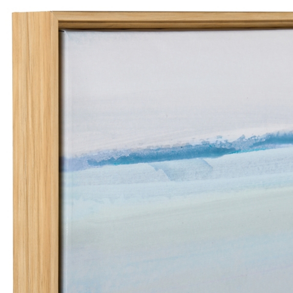 Blue Abstract Coastline Framed Canvas Art Print