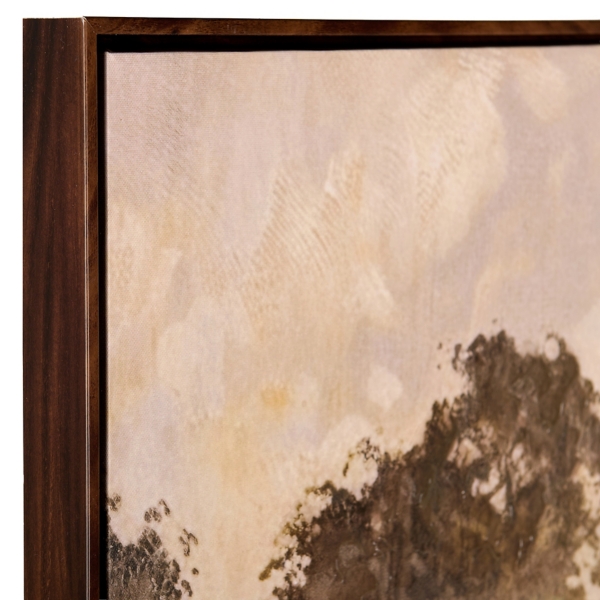 Evening Stroll at the Lake Framed Canvas Art Print