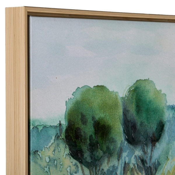 Springtime Flower Field Framed Canvas Art Print