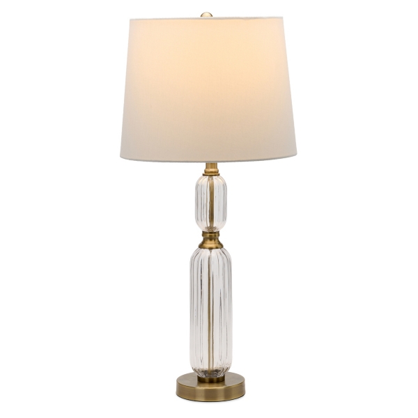 Ribbed Glass Stacked Table Lamp