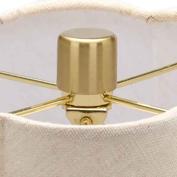 Gold Metal Table Lamp with Scalloped Shade
