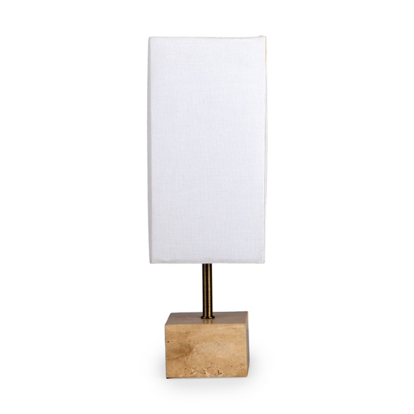 Travertine Square Table Lamp