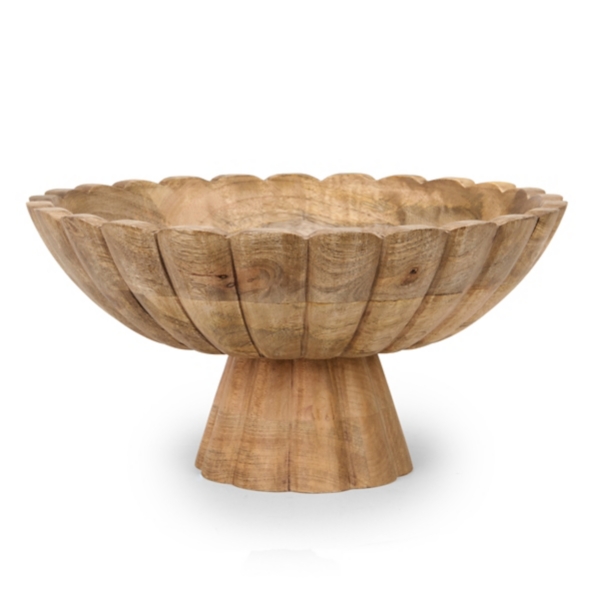 Scalloped Mango Wood Bowl | Kirklands Home
