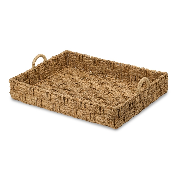 Rectangular Seagrass Woven Tray with Handles