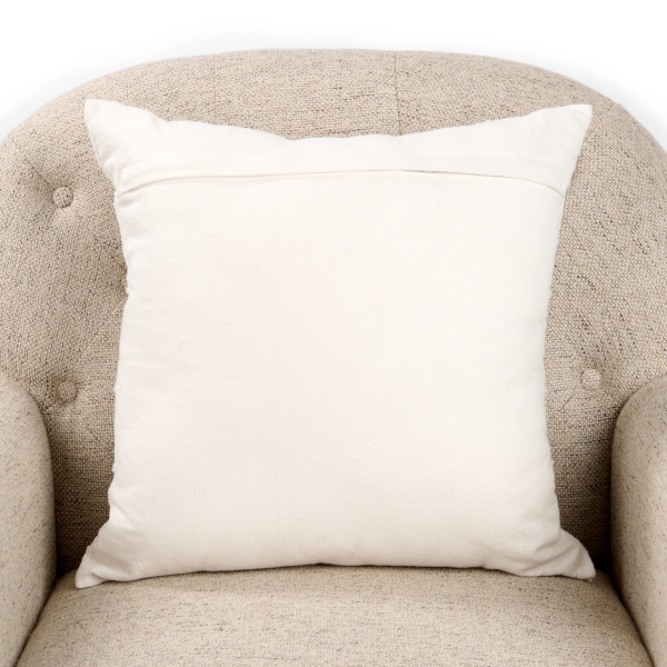 White Embroidered Seashell Pillow