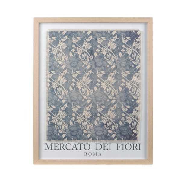 Blue Floral Museum Poster Framed Art Print