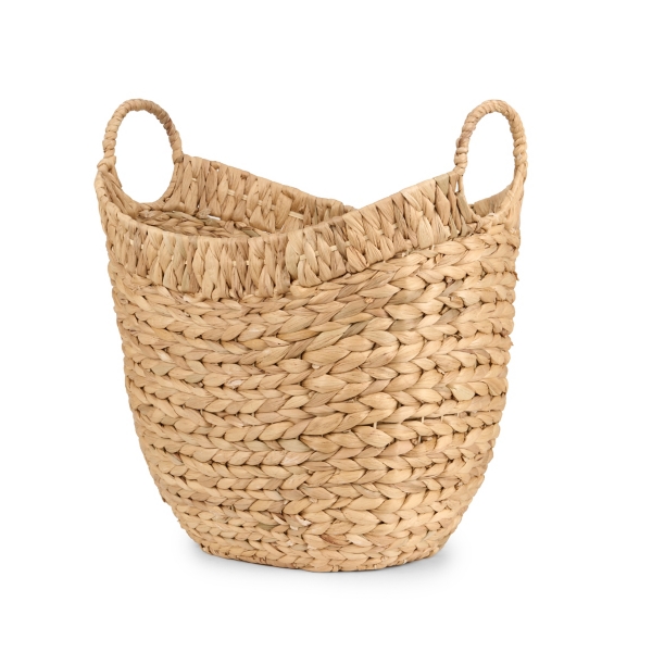 Large Woven Trim Water Hyacinth Basket | Kirklands Home