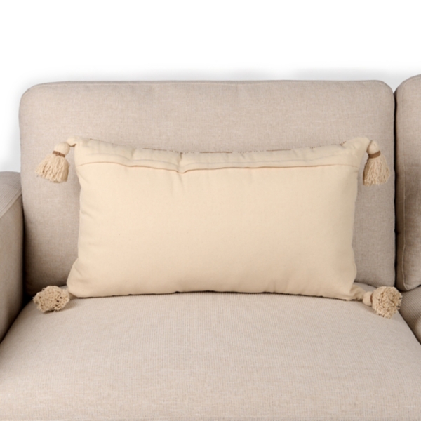 Brown Vertical Stripe Lumbar Pillow