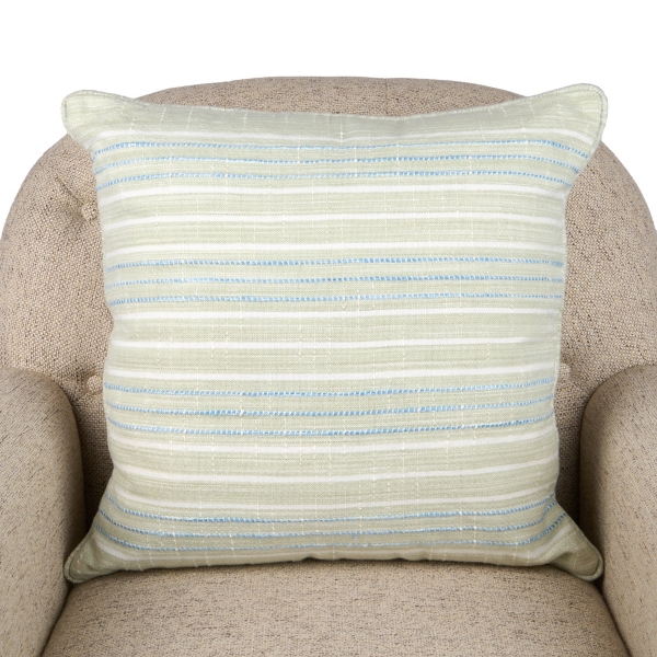 Blue and Green Horizontal Stripe Pillow