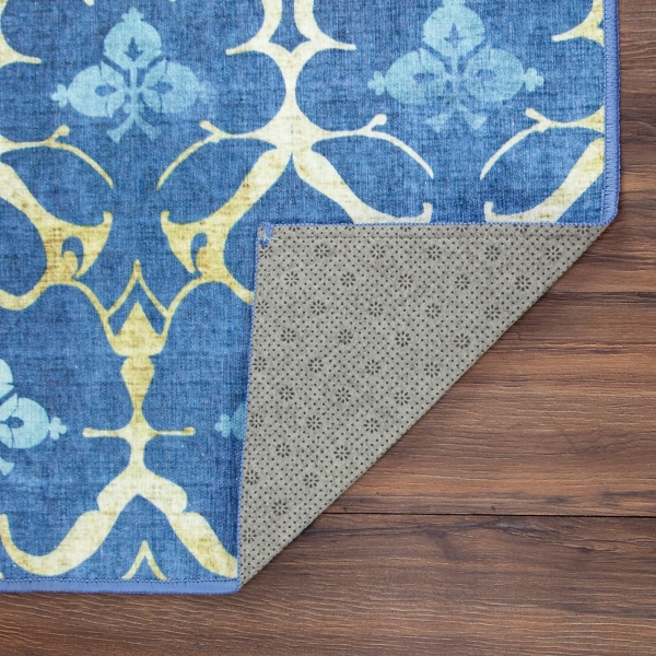 Damask Washable Area Rug
