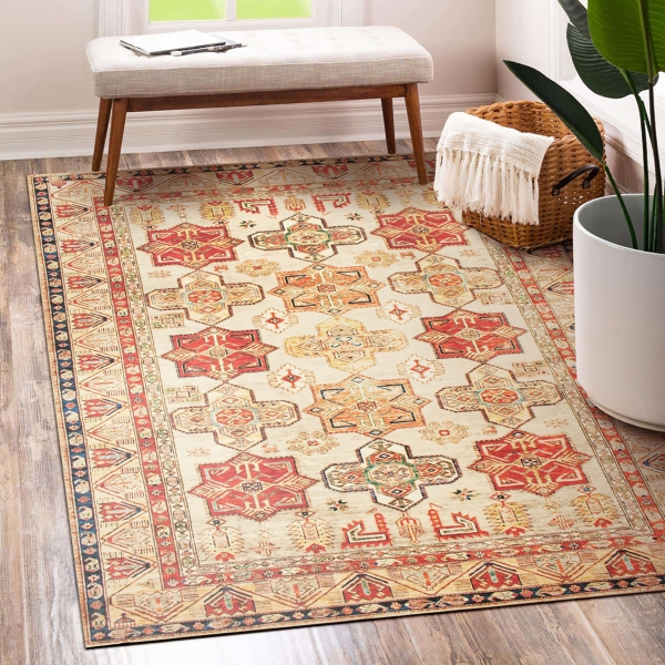 Ottoman Spice Washable Area Rug, 5x7