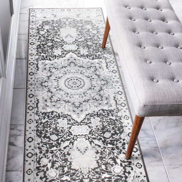 Parviz Gray Washable Runner, 2x7