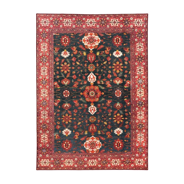 Rust Ramage Washable Area Rug, 5x7