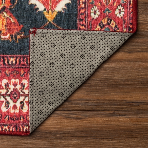 Rust Ramage Washable Area Rug, 5x7