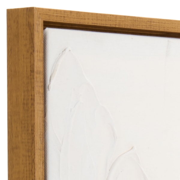 White Textured Butterfly Framed Canvas Art Print