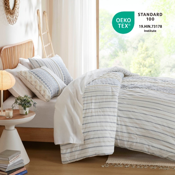 Ink + Ivy Blue Imani 3-pc. King Duvet Cover Set