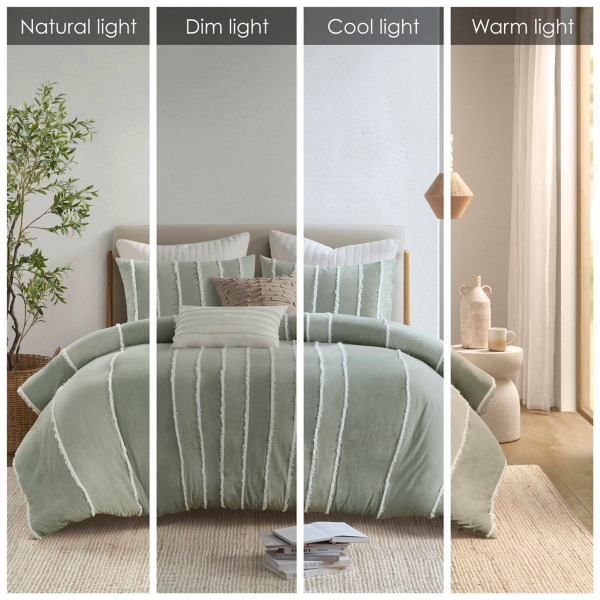 Ink + Ivy Green Shay 3-pc. Queen Duvet Cover Set