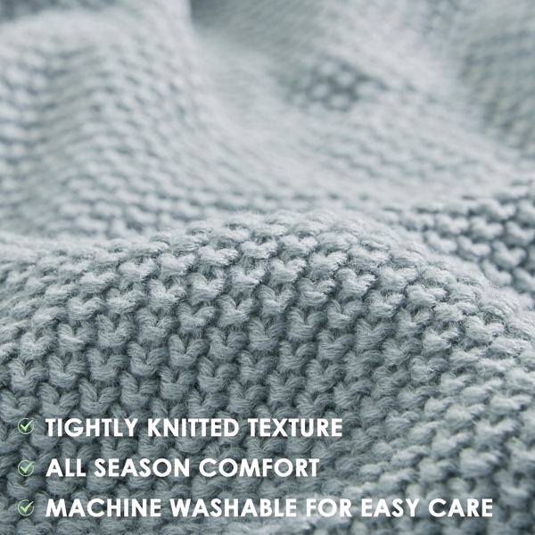 Ink + Ivy Blue Bree Knit Twin Blanket