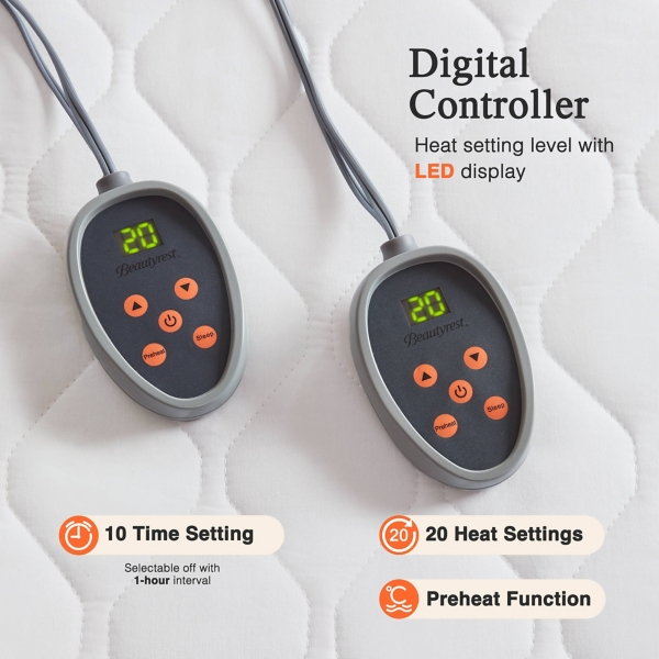 Beautyrest Heated Deep Pocket Twin XL Mattress Pad