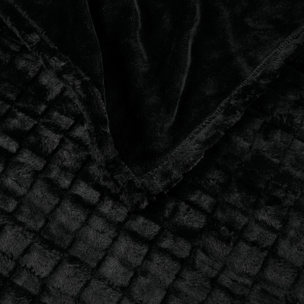 Beautyrest Marselle Black Heated Faux Fur Throw