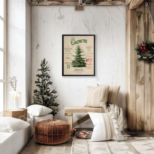 Christmas Tree Collage Framed Art Print