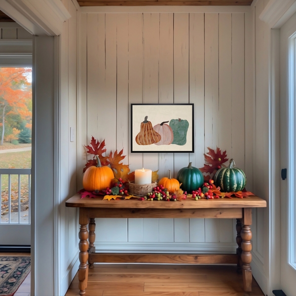 Pumpkins and Gourds Framed Art Print