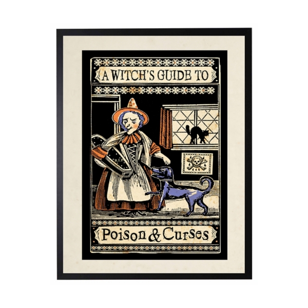 Witch Guide Book Cover Halloween Framed Art Print