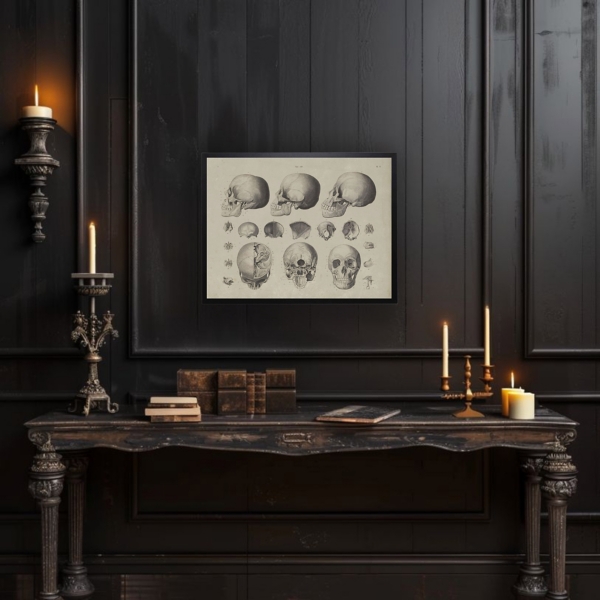 Skeleton Poster Halloween Framed Art Print
