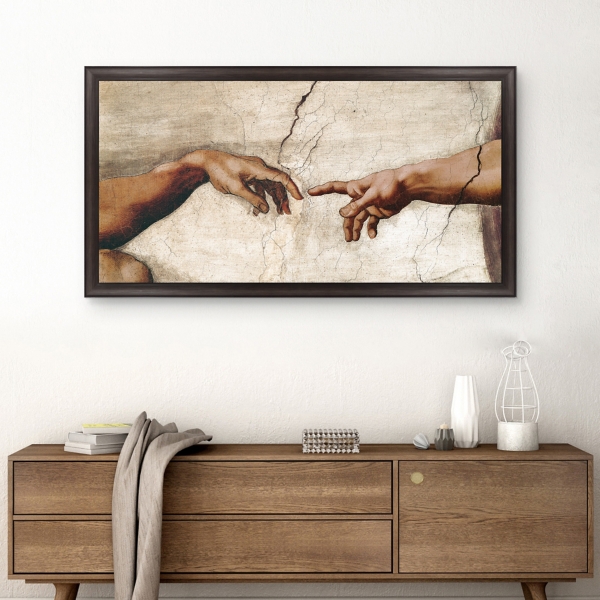 Creation of Adam Brown Framed Canvas Art Print