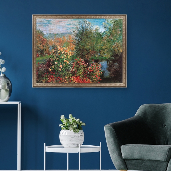 Corner of the Garden Framed Canvas Art Print