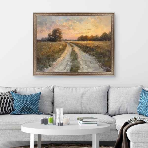 Country Roads Framed Canvas Art Print