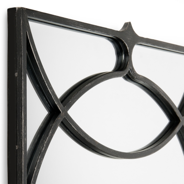 Nance Black Metal Overlay Wall Mirror