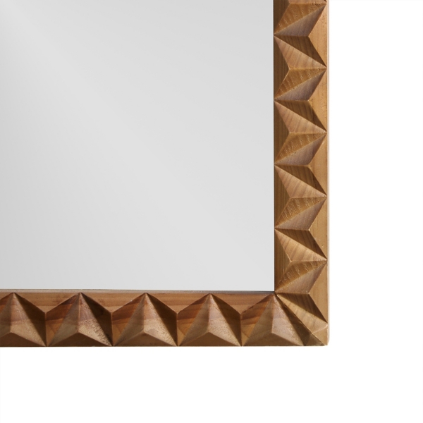 Chelly Natural Wood Arched Wall Mirror