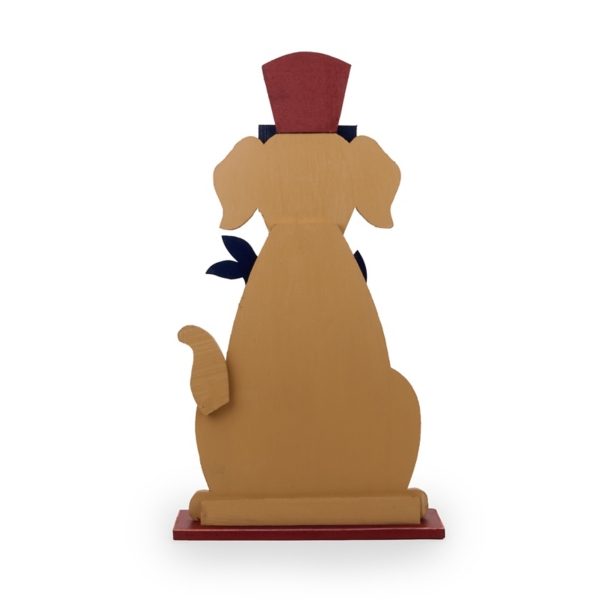 Patriotic Dog with Bandana Porch Statue