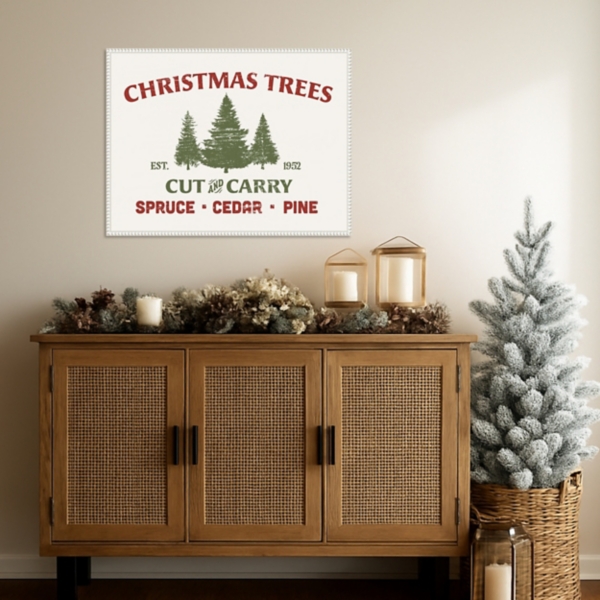 Christmas Farm Sign I Framed Canvas Art Print