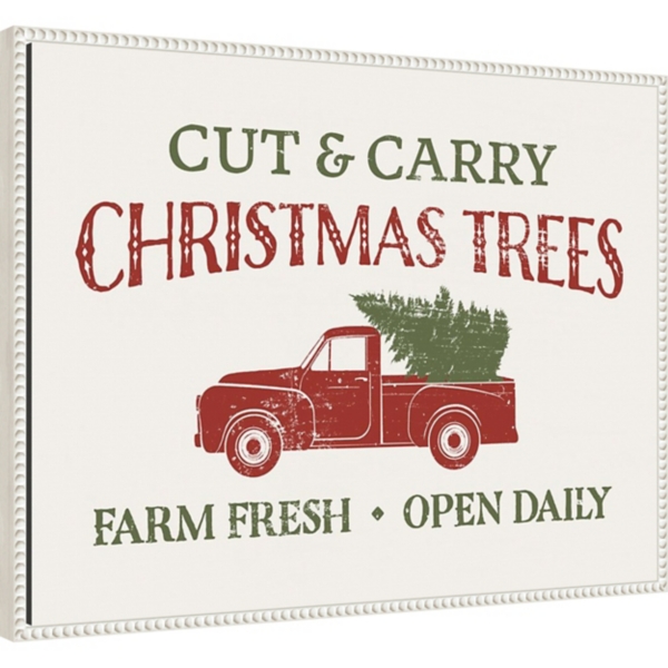 Christmas Farm Sign II Framed Canvas Art Print
