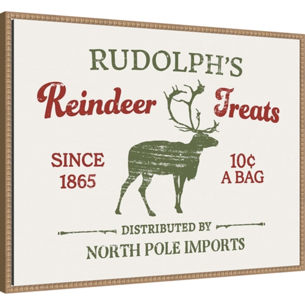 Christmas Farm Sign IV Framed Canvas Art Print