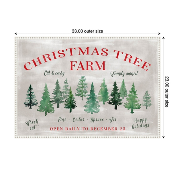 Christmas Tree Farm Sign Framed Canvas Art Print