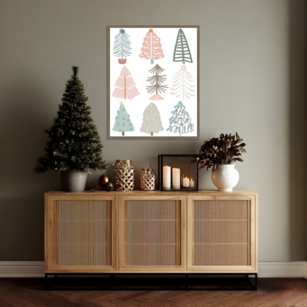 Christmas Tree Sketchbook II Framed Canvas Print